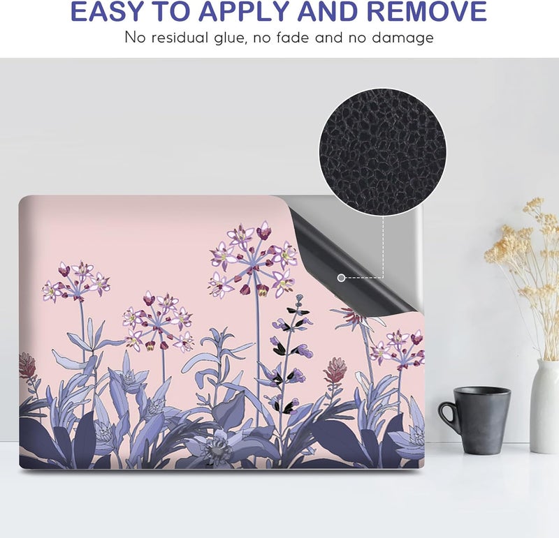DINKY 16" 16.5" 17" 17.3 Inches Laptop Skin Sticker Decal Netbook Skin Sticker,17" Flora Universal Reusable Notebook Art Decal Protector Cover (Flowers Plants) - Image 3
